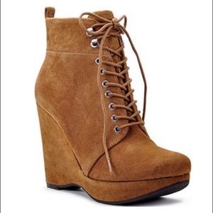 Michael Kors wedge lace up booties